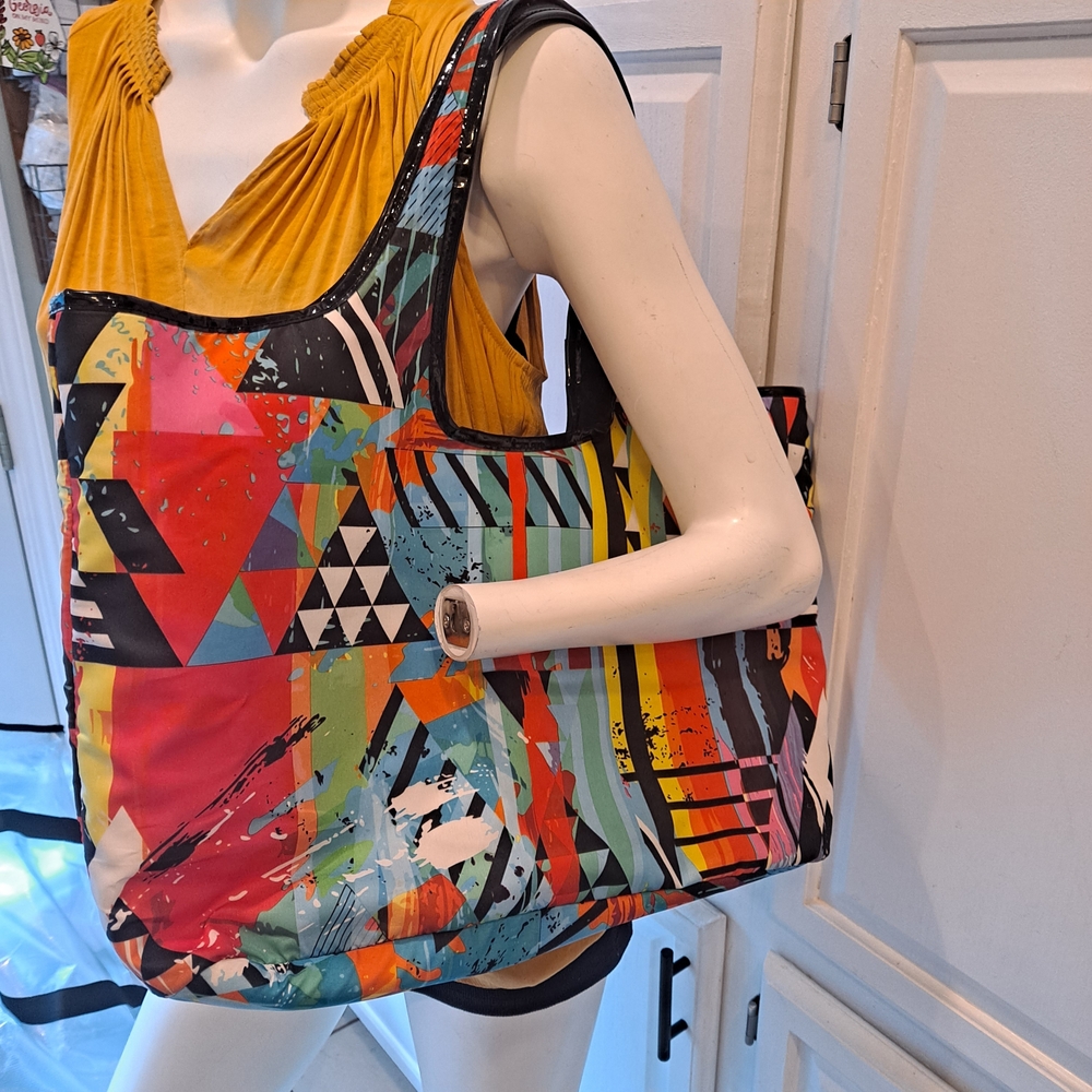 Sally Beauty Colorful Abstract Graphic Pattern Tote Bag